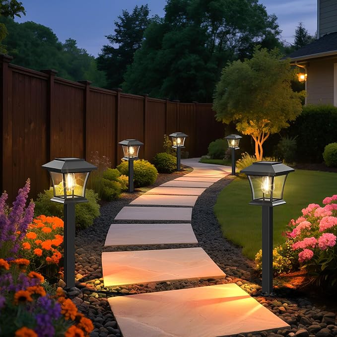 Sparkblaze Solar Pathway Lights Outdoor, 10 Pack, Warm White | Ideal for Walkways, Gardens, Lawns, Driveways & Landscape Lighting, Automatic Dusk-to-Dawn Lighting