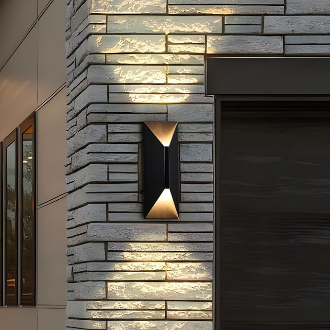 LEONLITE 2-Pack Dimmable LED Up Down Wall Light, 100-277V, CRI 90+, 5CCT | 10%-100% Dimmable, IP65 Waterproof, 14 Inch Modern Porch Light, for Commercial Outdoor, Exterior Wall Sconce