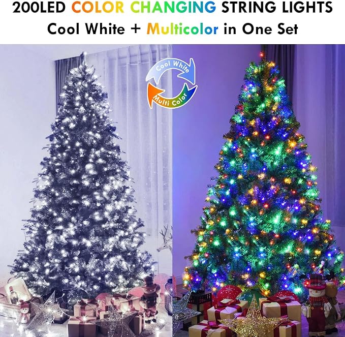 100 LED Connectable String Lights, 33FT Christmas Lights Outdoor Indoor | Multicolor, 13 Modes, Timer, Clear Wire Waterproof Twinkle Fairy Lights Plug in for Bedroom Classroom Patio Xmas Tree Decor