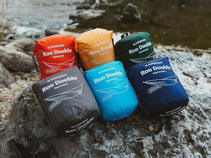 KAMMOK: Roo Double Hammock +Python 10' Bundle | Our Bestselling Hammock & Tree Friendly Straps | 100% Recycled Water Resistant Ripstop Fabric | Lifetime Adventure Grade Warranty, Sunflower Gold