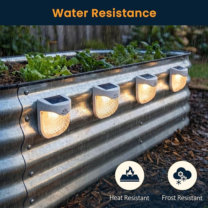 Solar Outdoor Lights, Dusk to Dawn Solar Fence Lights with Magnetic Base, Waterproof LED Deck Lighting 3000K Warm White, Garden Decor for Fence, Deck, Patio, Yard, FCC Certified, Gray, 4 Pack