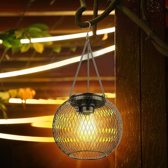 Solar Lantern Outdoor Waterproof, KagoLing Upgraded Hanging Solar Lights Outdoor Garden Decorations Lighting Solar Powered Waterproof Tree Lantern for Garden Yard Patio Pathway,1Pack | Hanging Solar Lights Outdoor Garden Decorations Lighting Solar Powe...