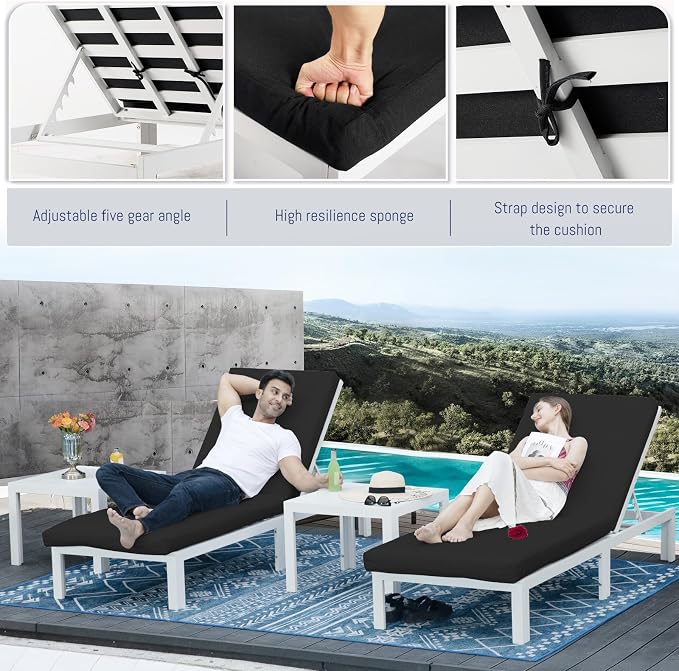 BULEXYARD 7 Seat Large Aluminum Patio Conversation Set with Lounge & Fire Pit Table, 29" Deep Wide Seat, High End Modular Sectional Seating, 500 lbs Heavy Duty Anti-Rust Outdoor Sofa for Pool, Black