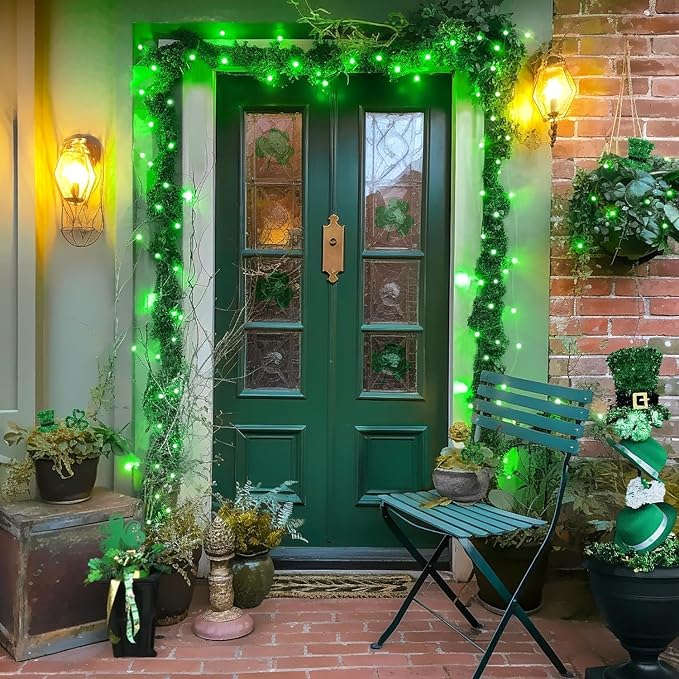 Lomotech Solar Fairy Lights Outdoor, 2 Pack Total 66ft 200 LED,Green | Solar String Lights Waterproof 8 Modes Twinkle Lights for Outdoor, Patio, Garden, Yard, Party, Wedding, Tree Decoration