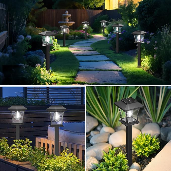 Sparkblaze 10 Pack Solar Pathway Lights Outdoor, Cold White | Ideal for Walkways, Gardens, Lawns, Driveways & Landscape Lighting, Automatic Dusk-to-Dawn Lighting