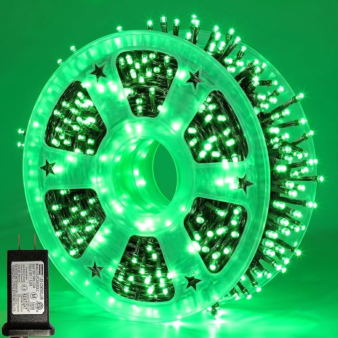 1000 LED Green Halloween Lights Outdoor String Lights, 328 ft | Green Wire Waterproof Twinkle Fairy Lights Plug in with Timer, 8 Modes String Lights Indoor Xmas Tree Christmas Decorations