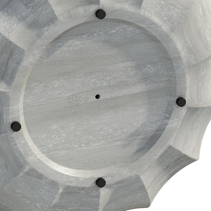35.43" Faux Stone Coffee Table Round for Indoor or Outdoor Concrete Coffee Tables MgO Cement Center Tables for Living Room, Patio, Garden, Backyard, Balcony, Waterproof, Grey Bowl