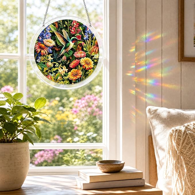 Acrylic Jigsaw Puzzle Suncatcher 7.8'',Stained Glass Suncatcher Home Decor | Eagles Acrylic Puzzle Suncatcher,DIY Sun Catcher Puzzle Kit,Window Hanging Ornament Art,Home Garden Decor Gift for Women Mom