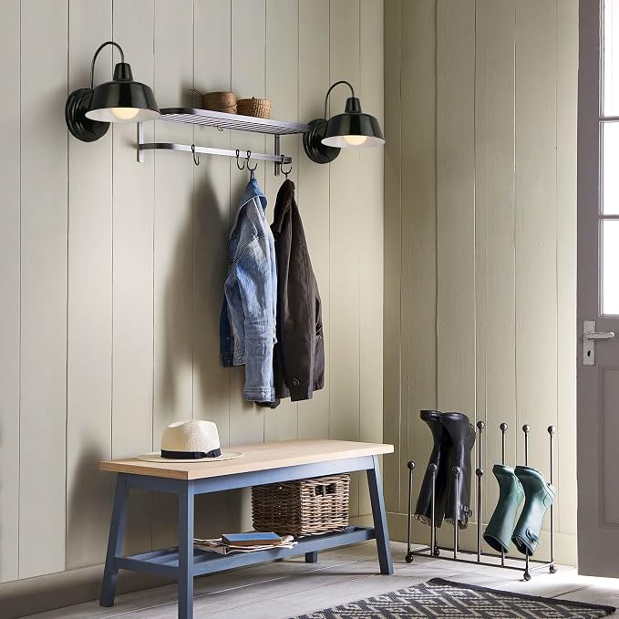 Design House Mason Farmhouse Gooseneck Barn Light, Outdoor Exterior Porch or Patio Wall Light Fixture, Satin Black, 8 Inch Diameter, 1-Pack, 579367 | Wall Mount, Modern Farmhouse, Steel, Lighting, 579367