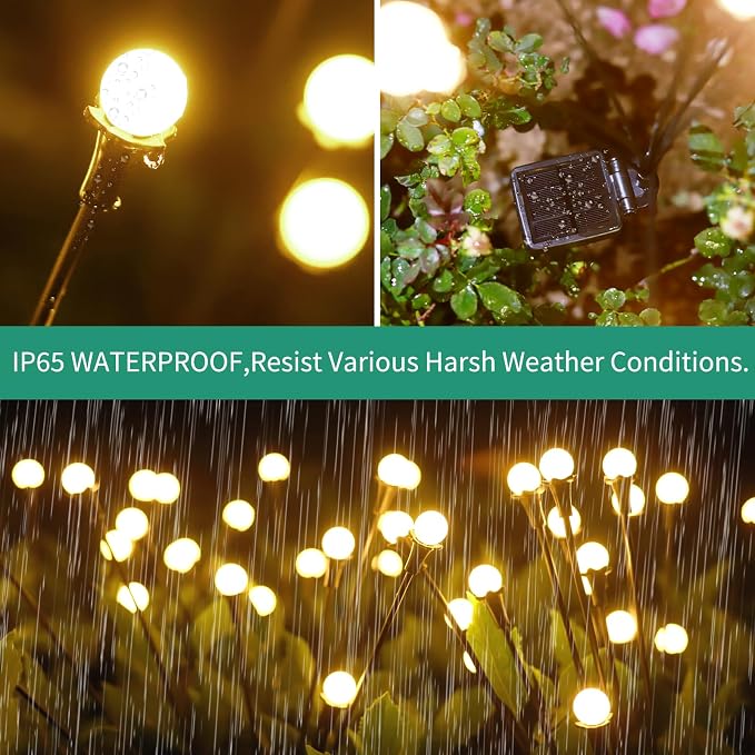 vignuto Solar Lights Outdoor Waterproof, 8 Packs 64LED, Solar Garden Lights, Garden Decor, Patio Decor, Unique Gifts for Women, Gifts for Grandma
