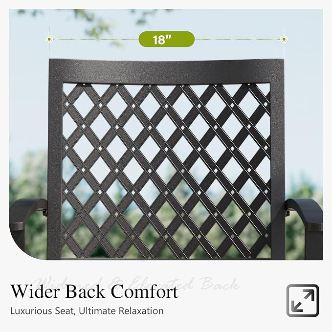 Sophia & William Round Patio Table and Chairs Set, Outdoor Dining Set for 4, 5 Piece Metal Patio Furniture, 42" Black Table(Diamond)