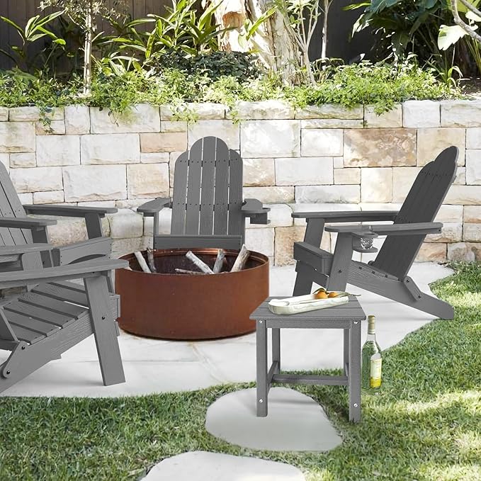 GARDENSTAR Adirondack Square Side Table,one-Tier Outdoor end Table, Patio Side Table for Pool,Porch,Backyard,Relaxing Companion