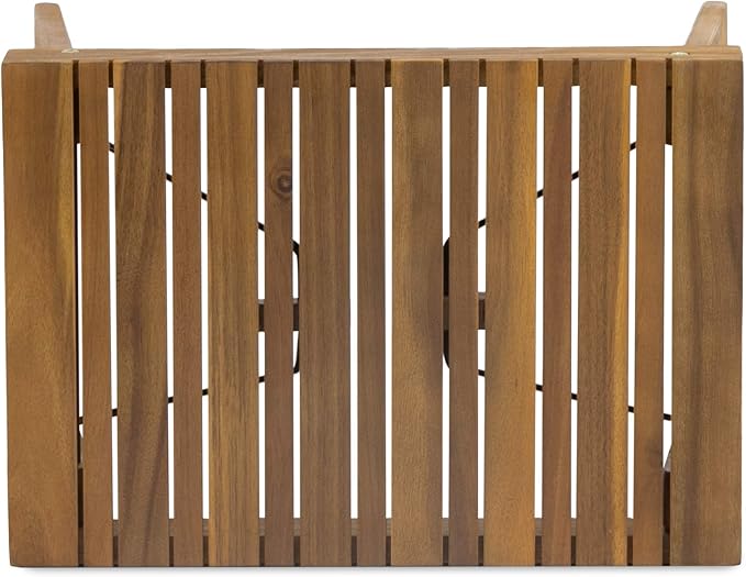 Christopher Knight Home Hilton Outdoor Acacia Wood Folding Side Table, Teak Finish
