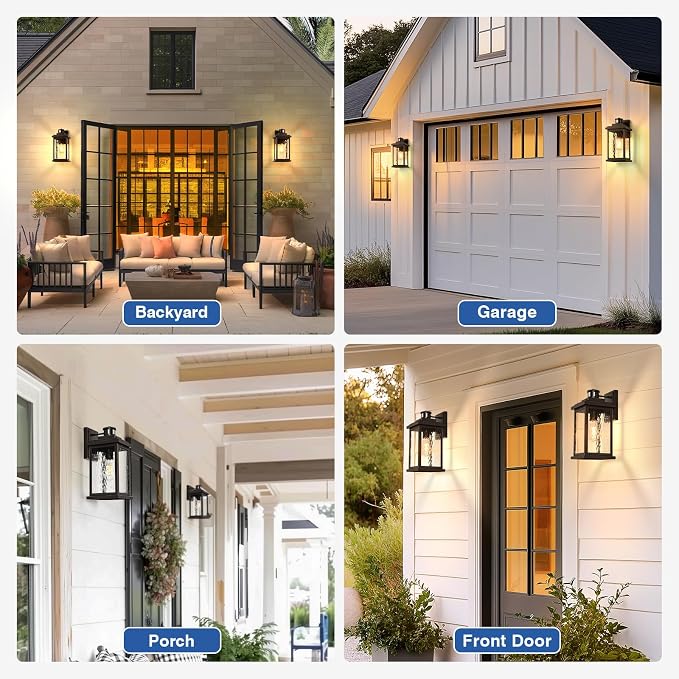 VIANIS Advanced Motion Sensor Light Outdoor, Large Bronze Exterior Lighting Fixtures, Easy-to-Install, Aluminum Waterproof Porch Lights Outdoor with Water Glass for Porch, Garden, Front Door