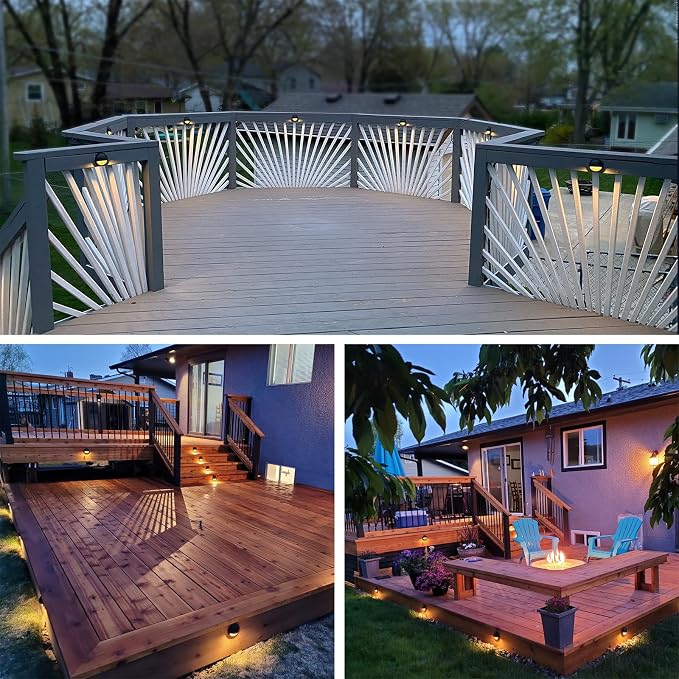 6-Pack Outdoor Low Voltage LED Deck Post Lights, UL-Listed, Black | Landscape Lighting, Stair Riser Step Fence Light for Yard, 2W, 9-15V AC/DC, Waterproof IP65, 2700K, Cut Off Design