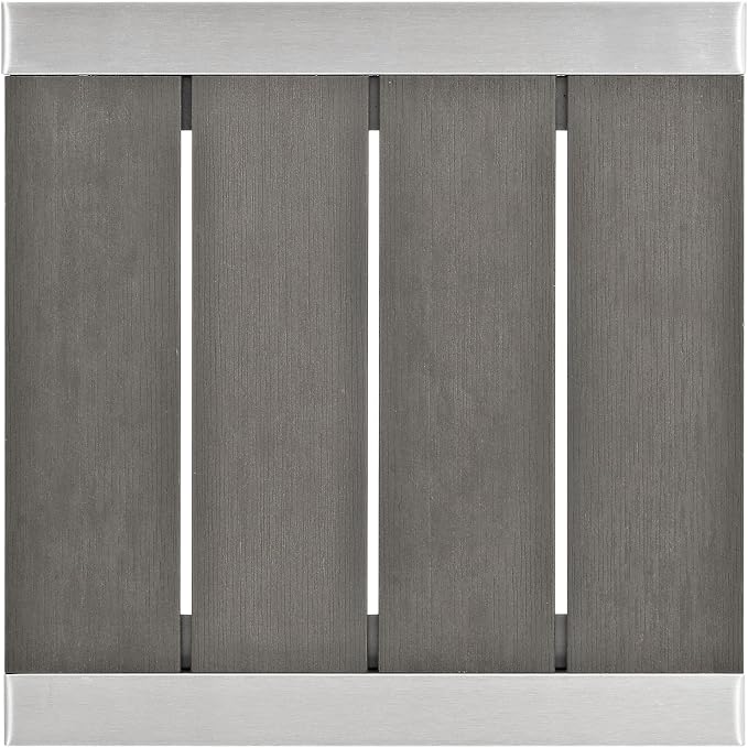 Modway Shore Aluminum Outdoor Patio Side Table in Silver Gray