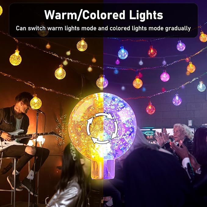 YCoisini 56FT Outdoor String Lights, 100 LED Patio Lights with Remote Control, Voice-Activated & Music Sync Mode, 16 Color-Changing Modes, Waterproof for Patio Garden Party Decor