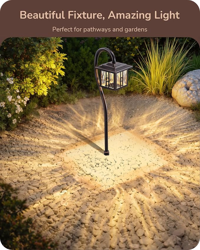 EDISHINE Low Voltage Pathway Lights, Outdoor Landscape Lighting 6 Pack | 3W 185LM, 50,000H, Waterproof Die-Cast Aluminum for Walkway, Driveway, Garden, Path, Yard, Oil-Rubbed Bronze