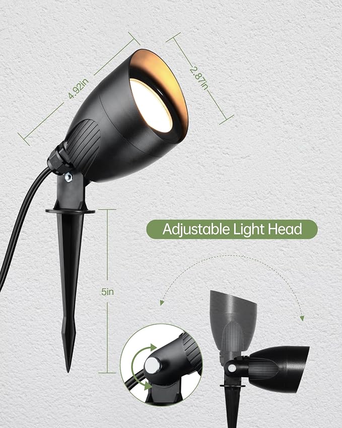 LITFIT Low Voltage Landscape Spotlights,12v Waterproof Outdoor Light,2Pack | Wired Flag Light with Connectors,5.5W 500LM Warm White 2700K LED Landscape Spotlights,Accent Lighting for Yard Tree Garden
