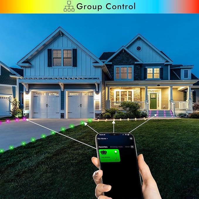 LED Deck Lights Kit, 10pcs Φ1.22 WiFi Smart Phone Control Low Voltage Recessed RGBW Deck Lighting Waterproof Outdoor Yard Path Stair Decor, Black