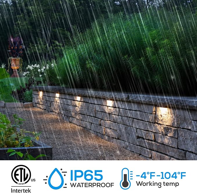 LEONLITE 8-Pack 5CCT 4 Inch LED Hardscape Lighting, 2200K-5000K | LED Landscape Lighting, 12-24V AC/DC Paver Light Low Voltage Retaining Wall Lights, 2W Outdoor Step Lights, ETL