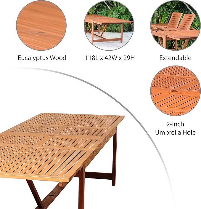 Amazonia 7-Piece Eucalyptus Oval Dining Set