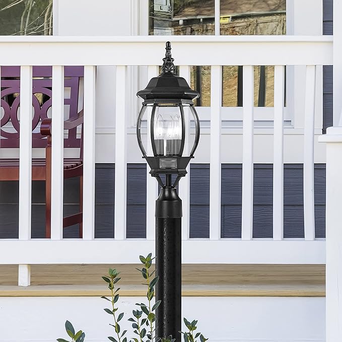 Nuvo 3 Light - 21 in. Post Lantern - Clear Beveled Glass