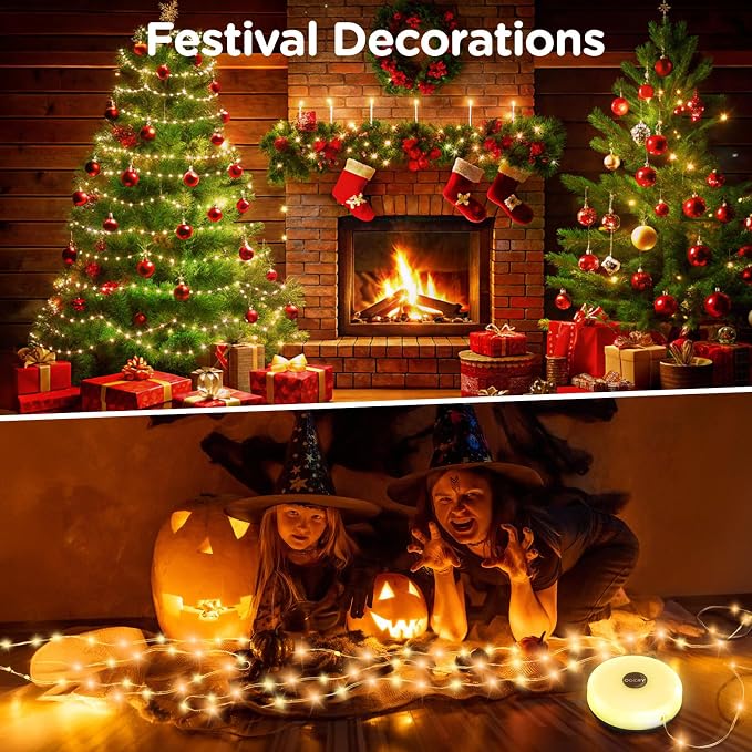 2-Pack Camping String Lights 4 in 1, 32.8FT Quick Storage 8 Modes | Protable Rechargeable Fairy Tent Lights String , Waterproof Portable LED Lamp for Outdoor Indoor Patio Decor Essentials