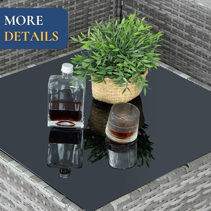 FHFO 14 Piece Outdoor Wicker Patio Furniture Set, Grey/Dark Grey | Sectional Sofa | All-Weather Hand-Woven Rattan | Tempered Glass Coffee Table | Free Combination | Indoor & Outdoor Use