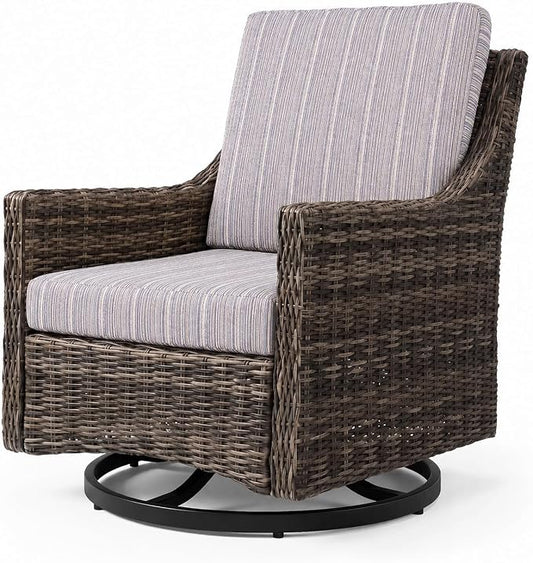 Wicker Patio Conversation Set, Outdoor Patio Furniture Set with Deep Seating, Wide Armrests & Thick Cushions, All-Weather Outdoor Furniture Set for Patio, Porch, Deck & Backyard