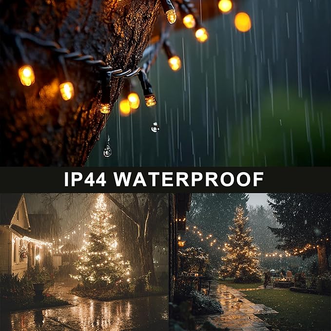 Dazzle Bright Christmas String Lights, 600 LED 196 FT Waterproof Green Wire String Lights with 8 Lighting Modes Timer, Christmas Decorations Outdoor for Party Yard Garden Xmas Tree Decor, Warm White