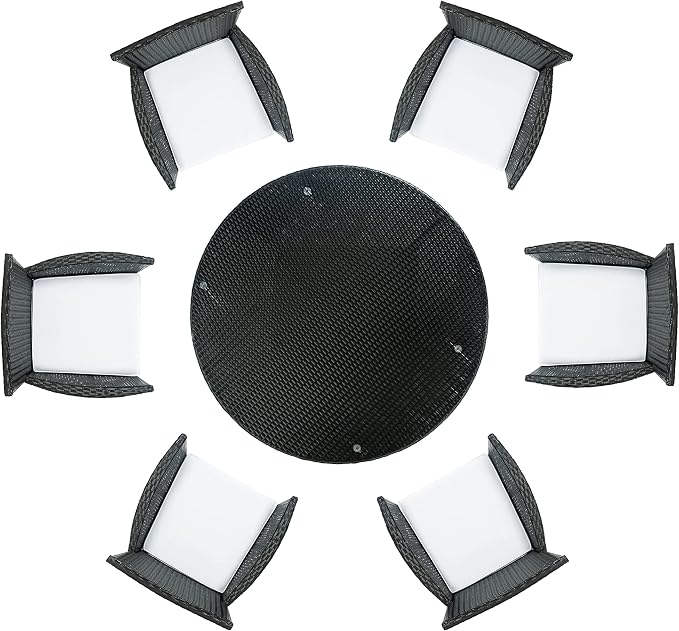 SAFAVIEH Outdoor Collection Challe Black/White Dining Set PAT7702A-3BX