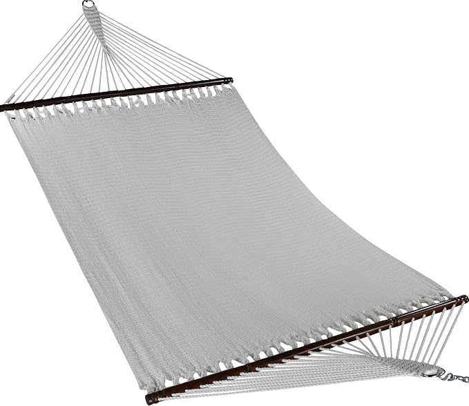 Jumbo Caribbean Hammock - 55 Inch - Soft-Spun Polyester - White