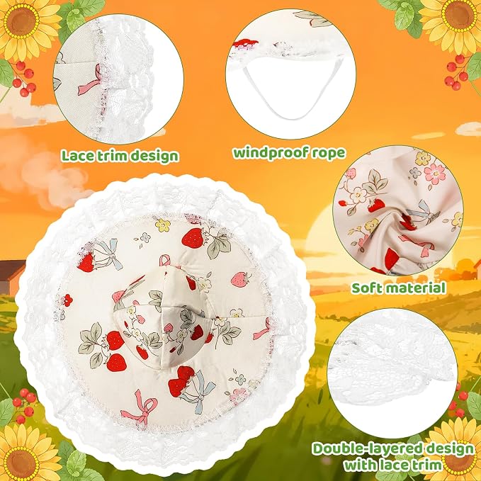 Porch Goose Outfit, 23" Porch Goose Clothes with Strawberry Skirt and Hat for Spring Summer Party Outdoor Patio