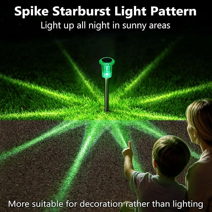 DenicMic Halloween Solar Lights Outdoor Waterproof 10 Pack Halloween Decor | Stake Lights for Yard Pathway Garden Walkway Driveway Patio Lawn, Auto On/Off Green LED Halloween Decorations Outdoor