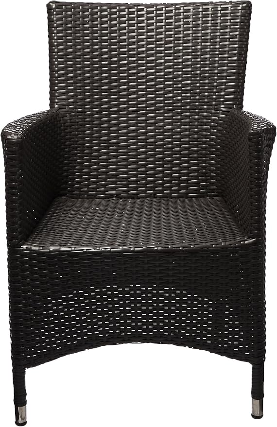Modway Convene Wicker Rattan Outdoor Patio Dining Armchair With Cushion in Espresso Red