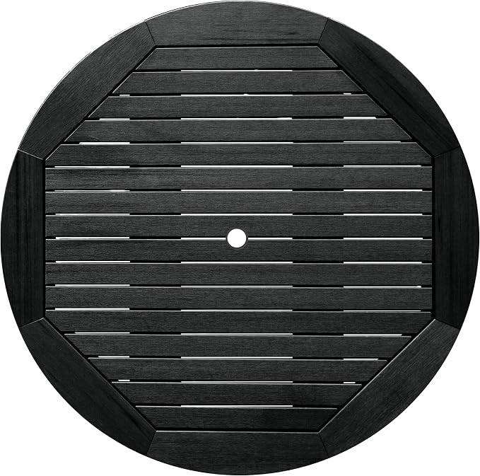 highwood Adirondack 48" Round Dining Table, Black