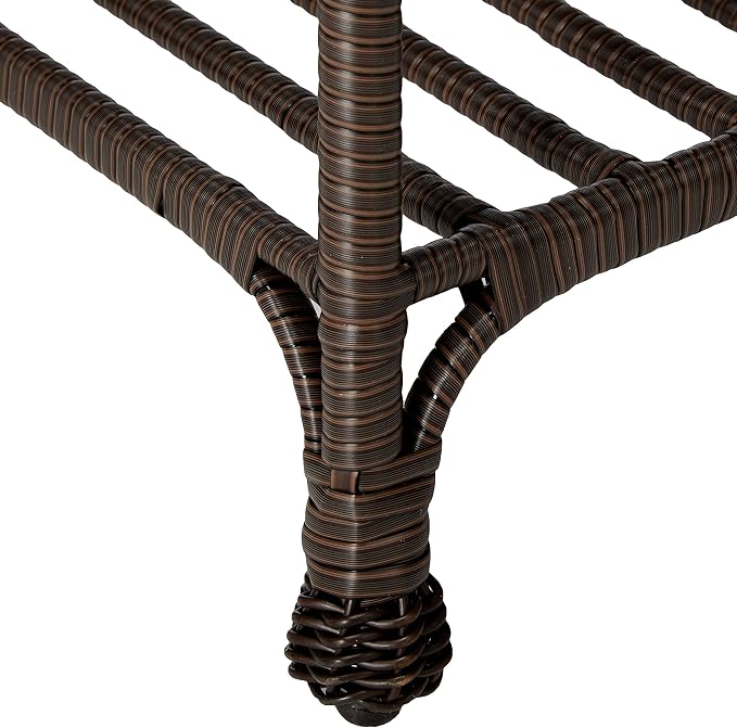 Outdoor Espresso Wicker End Table