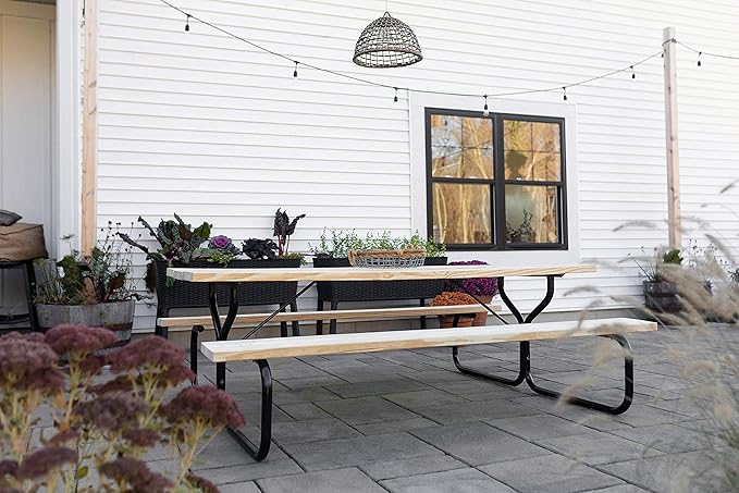 Woodlawn&Home, 600014, Picnic Table Frame, Black Without Wood