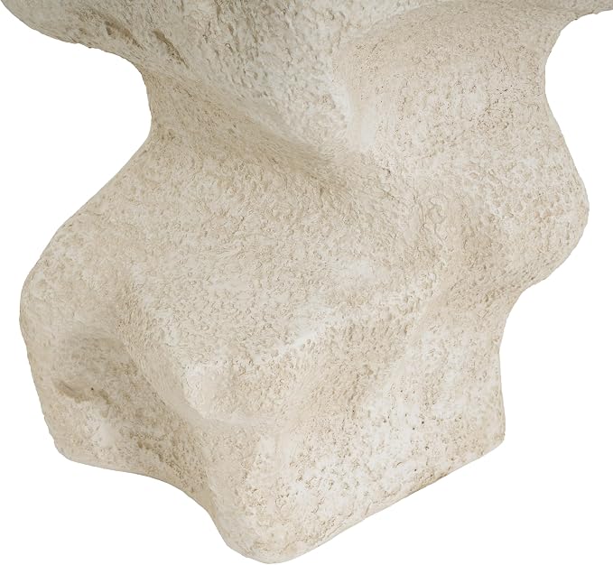 Christopher Knight Home Naomi MGO Outdoor Side Table with Abstract Wavy Design, Square Accent Table with Stone-Like Texture, Weather Resistant Small End Table for Indoor/Outdoor Usage, Beige