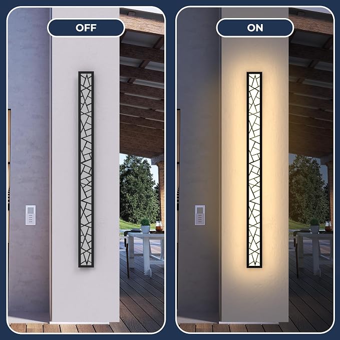 Outdoor Wall Light 11.8inch Modern Outdoor Wall Sconce LED Long Wall Sconce Black Front Porch Light IP67 Waterproof 3000K Exterior Lighting Fixtures