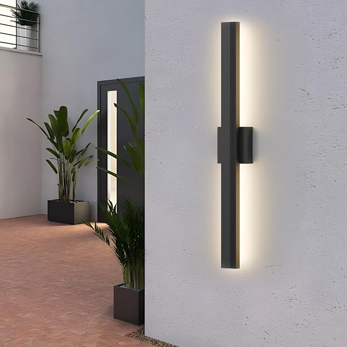 LamQee Aluminum 32 in Long Outdoor Wall Light Fixture, 3000K Integrated LED | Waterproof IP65, Modern Exterior Lights, Linear Outdoor Sconce, Wall Mount Outside Lighting, for House Porch Patio Garage
