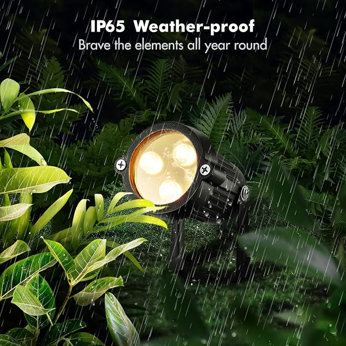 Landscape Lighting - 6W RGB Color Changing Halloween Landscape Lights 120V Christmas Outdoor LED Spotlight with Remote Control Waterproof Spot Lights for Yard Garden Patio Driveway (2 Pack)