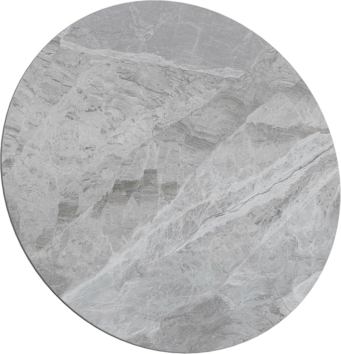 ZL ZELing Round Sintered Stone Table Top 31",Replacement Table Top for Indoor & Outdoor - Heat/Scratch Resistant Waterproof Ceramic DIY Desktop, Patio/Balcony/Bistro/Café & Dining Room (Gray)