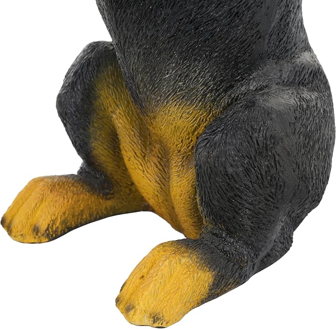 JIJIWANG 22.17" H Black Dog Side Table, Pedestal End Table Stool, MGO Dog Statue Hand Painted Sculpture for Home Office Living Room & Outdoor Decor, Black
