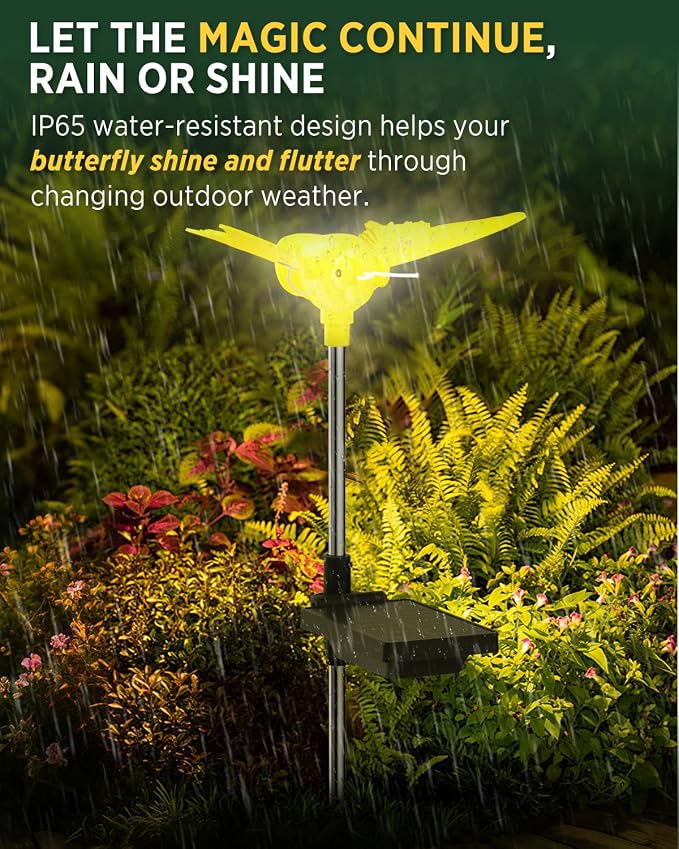 Solar Butterfly Garden Light with Moving Wings Bringing Your Garden to Life - 1 Pack