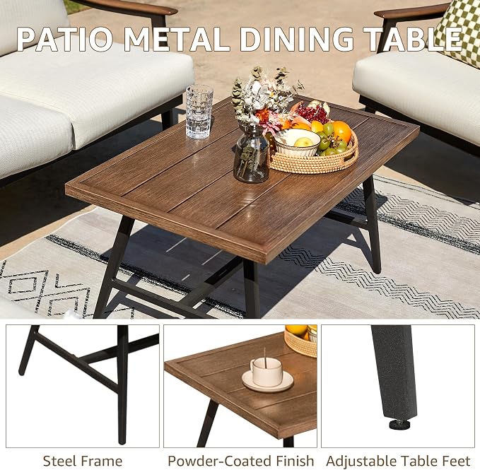 NATURAL EXPRESSIONS 8 Pieces Patio Furniture Set, Outdoor Furniture Sofa Sectional Modern Metal Patio Conversation Set with High Back Wicker Backrest & Loveseat for Balcony, Backyard, Deck, Porch