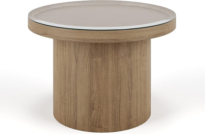 The Better Bevel 24 inch Round Glass Table Top - Clear Tempered Glass Surface Protector - Safe Beveled Edge - Coffee, Dining and End Table