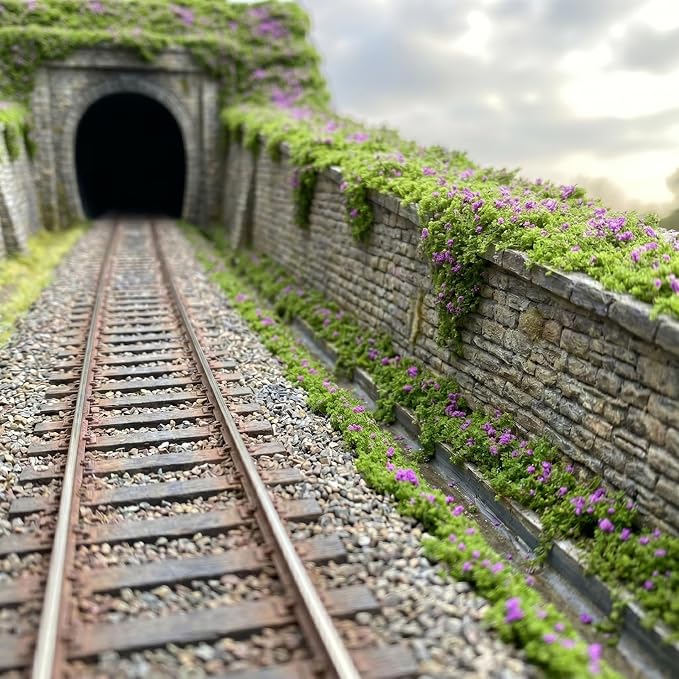 Realistic Miniature Vines - Hanging Moss Scenery for Diorama Supplies & Model Building - Mini Miniature Plants for Rainforest, Dollhouse, Fairy Gardens, Crafts DIY, Tabletop Wargaming (Purple)
