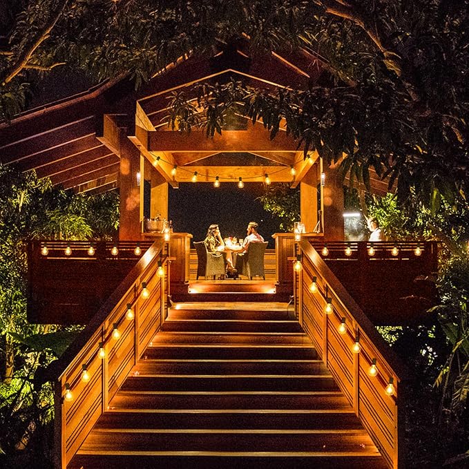200Ft(2x100Ft) LED Outdoor String Lights Waterproof Dimmable G40 Globe Patio Lights with 100+5 Bulbs for Balcony Gazebo Pergola-Black Cord